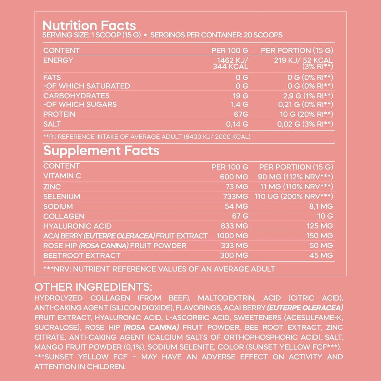 Mango Flavored Supreme Collagen Powder by FORMA NUTRITION - 300g