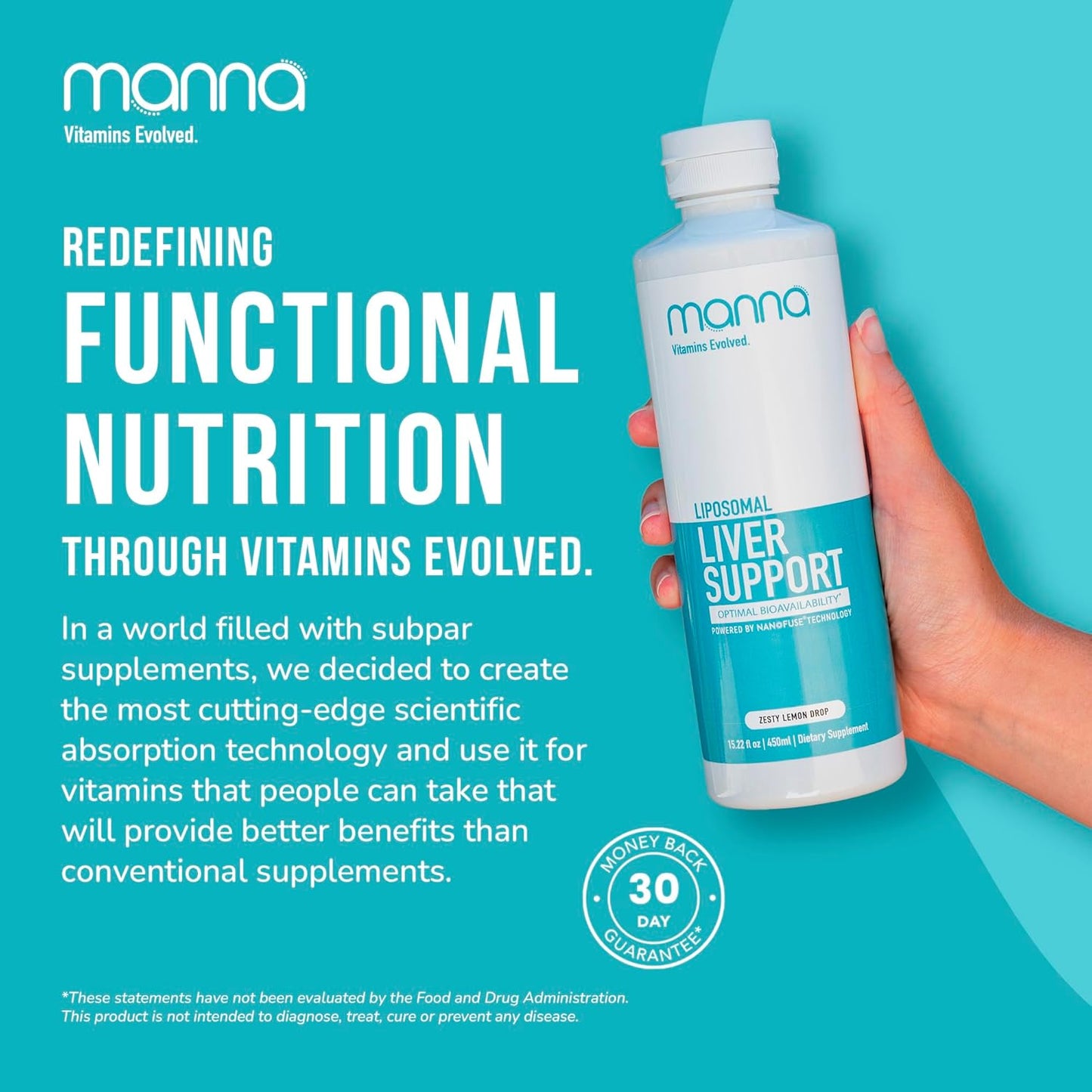 Manna Liposomal Liver Support Capsules - Liver Cleanse Detox & Repair Supplement for Women & Men