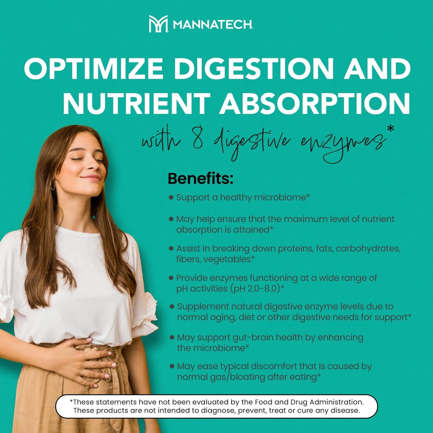 Mannatech GI-Zyme Capsules - 60 Count - Digestive Enzyme Supplement for Gut Health