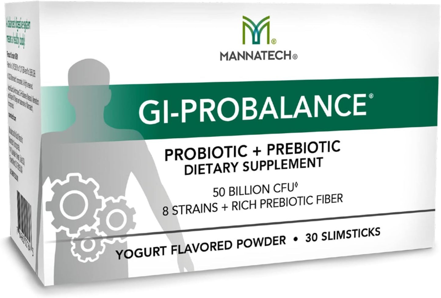 Mannatech Prebiotics and Probiotics Slimsticks - Yogurt Flavor, 30 Count, Gut Health Powder with 8 Strains, Rich Prebiotic Fiber & 50 Billion CFU