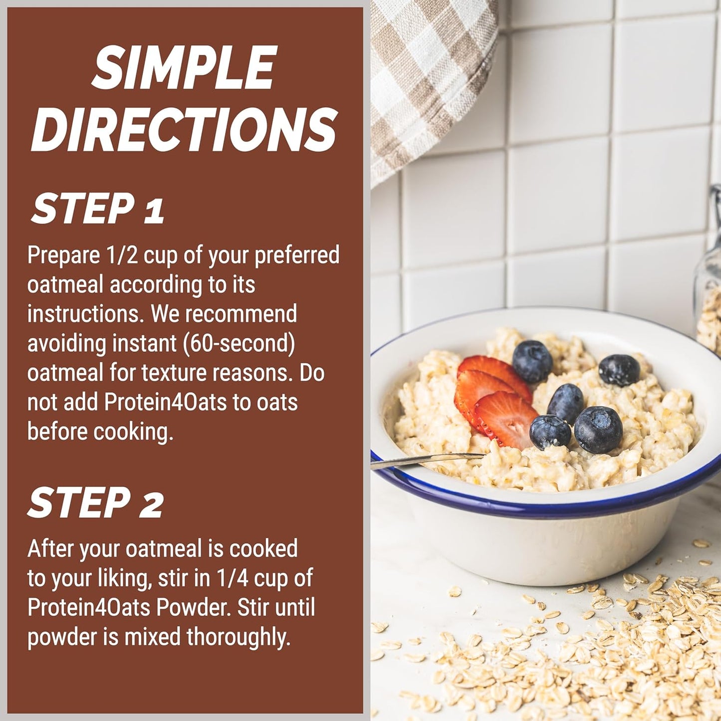 Maple and Brown Sugar Protein Blend for Oats and Oatmeal - 12 Servings