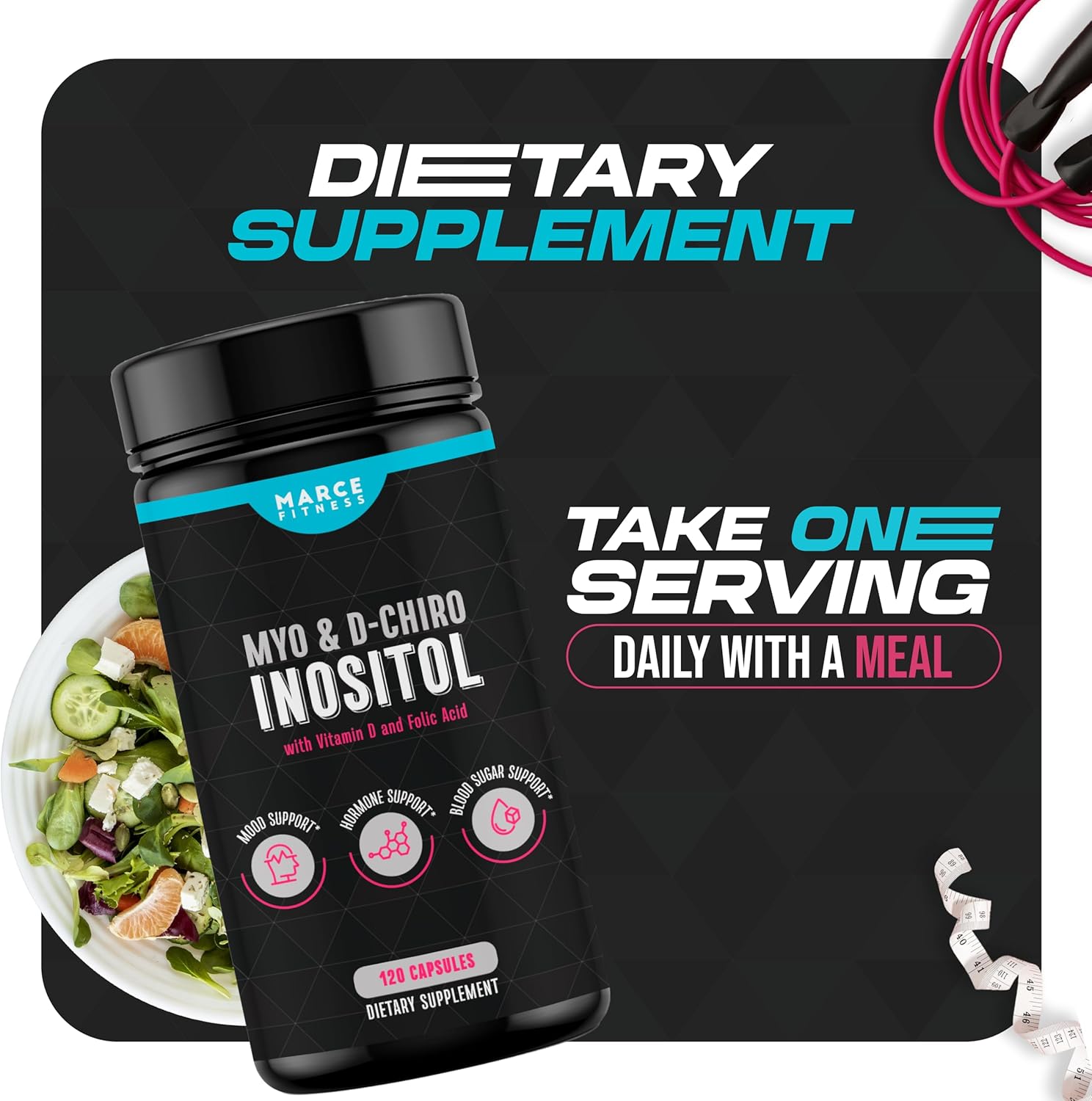MARCE FITNESS Myo & D-Chiro Inositol Capsules for Enhanced Health and Wellness