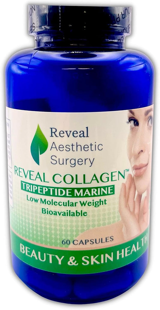Marine Collagen Peptide Blend Capsules - 60 Count, Low Molecular Weight Bioavailable Formula