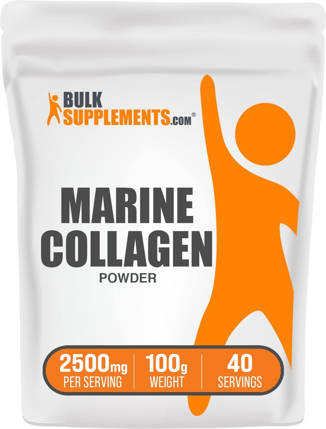 Marine Collagen Peptides Powder - Hydrolyzed Collagen Supplement, Gluten Free, 2500mg per Serving - 100g (3.5 oz) Pack of 1