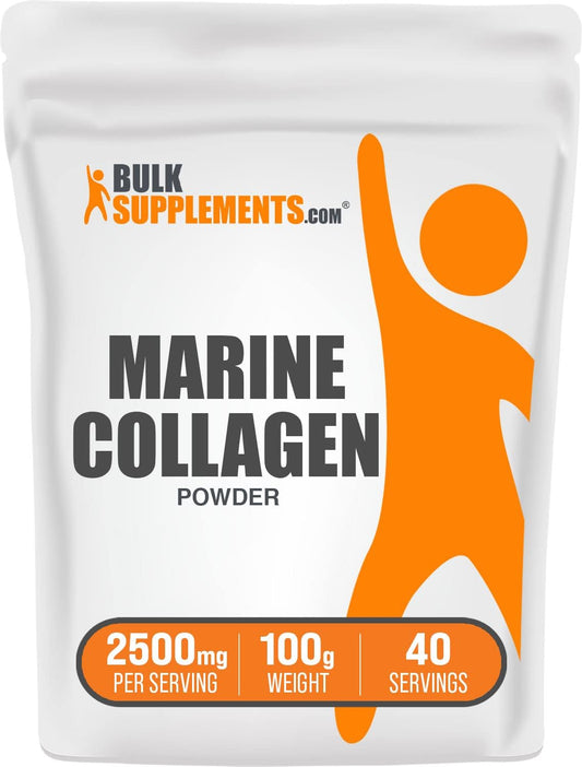 Marine Collagen Peptides Powder - Hydrolyzed Collagen Supplement, Gluten Free, 2500mg per Serving - 100g (3.5 oz) Pack of 1