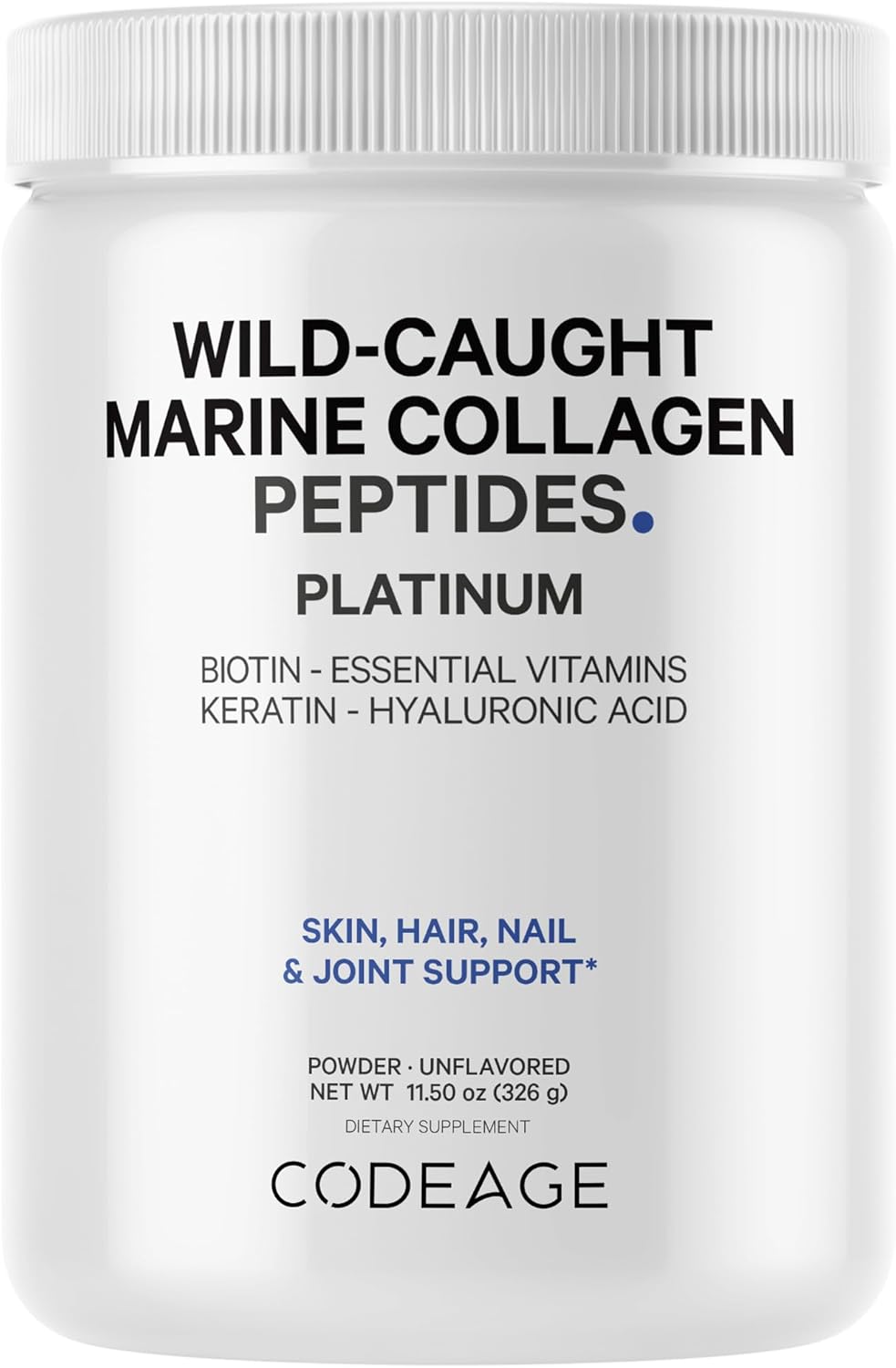 Marine Collagen Protein Powder with Biotin, Vitamin C, D3, B6 & Hyaluronic Acid - 11.50 oz - BoostGo Australia