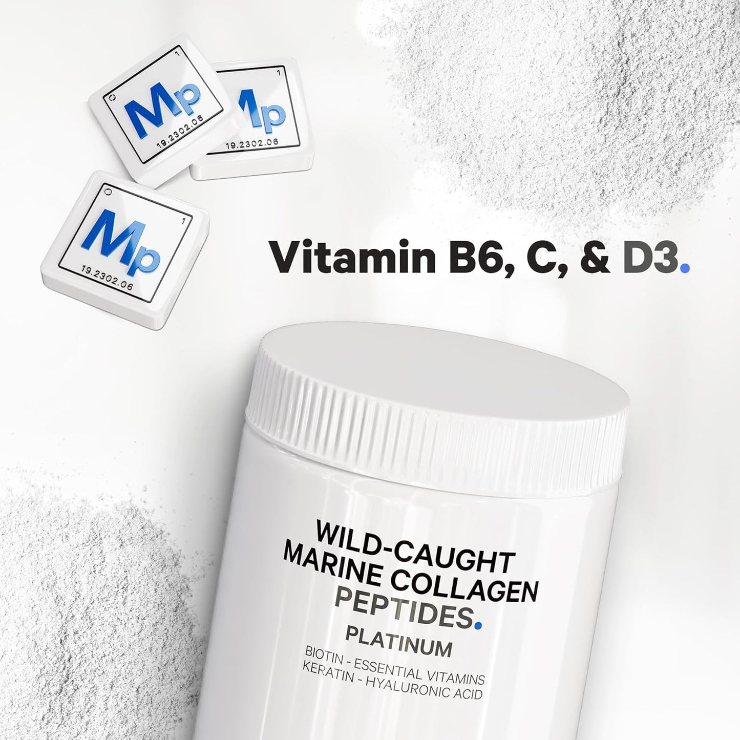 Marine Collagen Protein Powder with Biotin, Vitamin C, D3, B6 & Hyaluronic Acid - 11.50 oz - BoostGo Australia