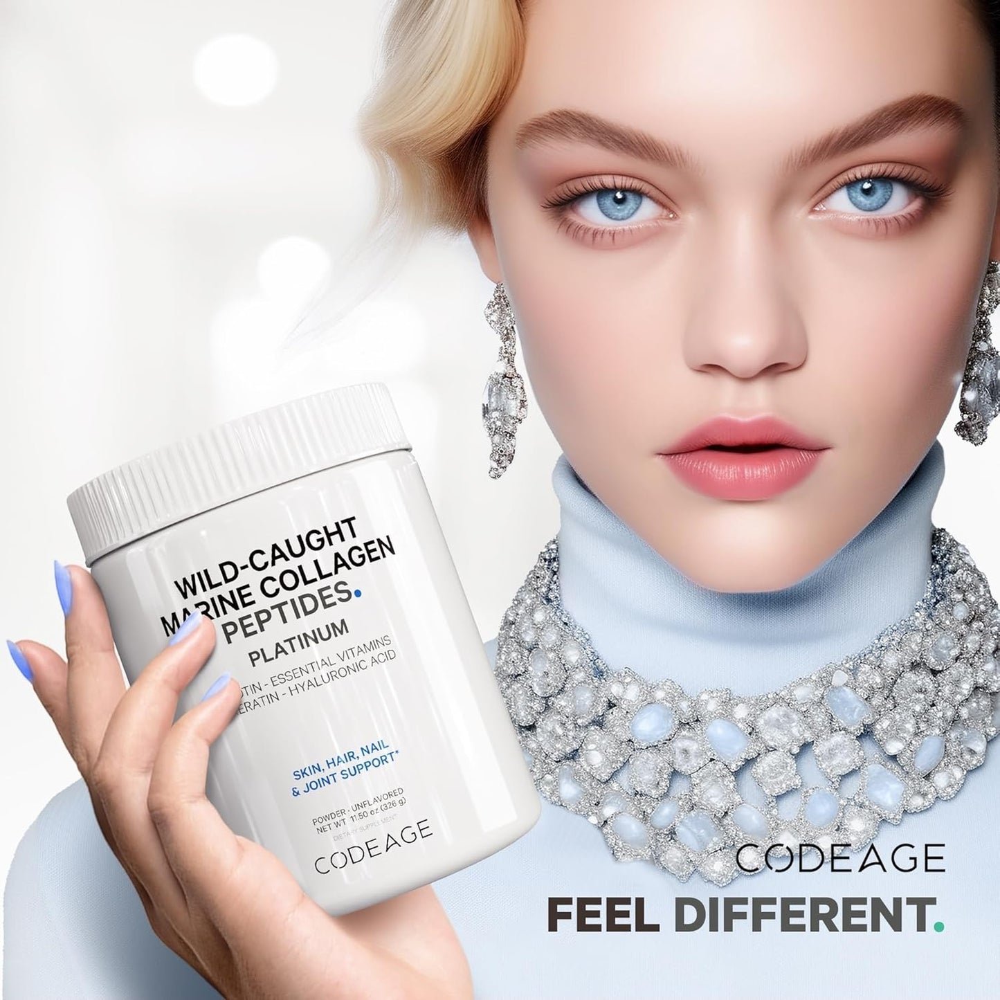 Marine Collagen Protein Powder with Biotin, Vitamin C, D3, B6 & Hyaluronic Acid - 11.50 oz - BoostGo Australia