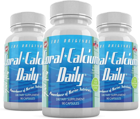 Marine Coral Calcium Supplement with 72 Trace Minerals - 1475mg, 270 Capsules - 3 Month Supply for Daily Health