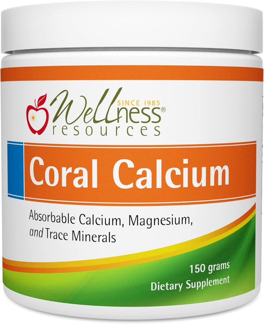 Marine Grade Coral Calcium Powder with Natural 2:1 Calcium to Magnesium Ratio - 500mg, 60 Servings