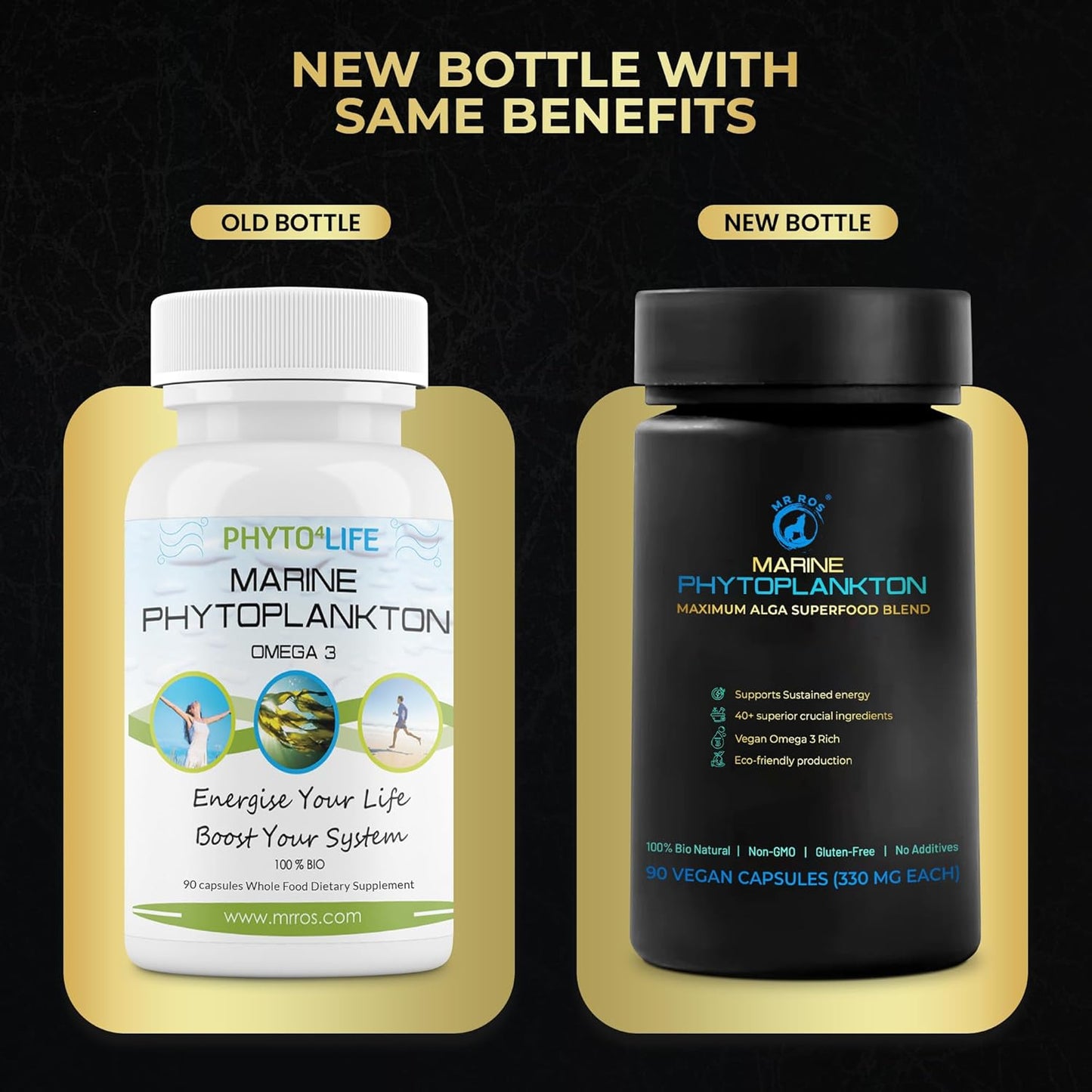 Marine Phytoplankton Capsules - 90 Count | Boost Energy, Enhance Recovery, Support Skin, Eyes, Immune System