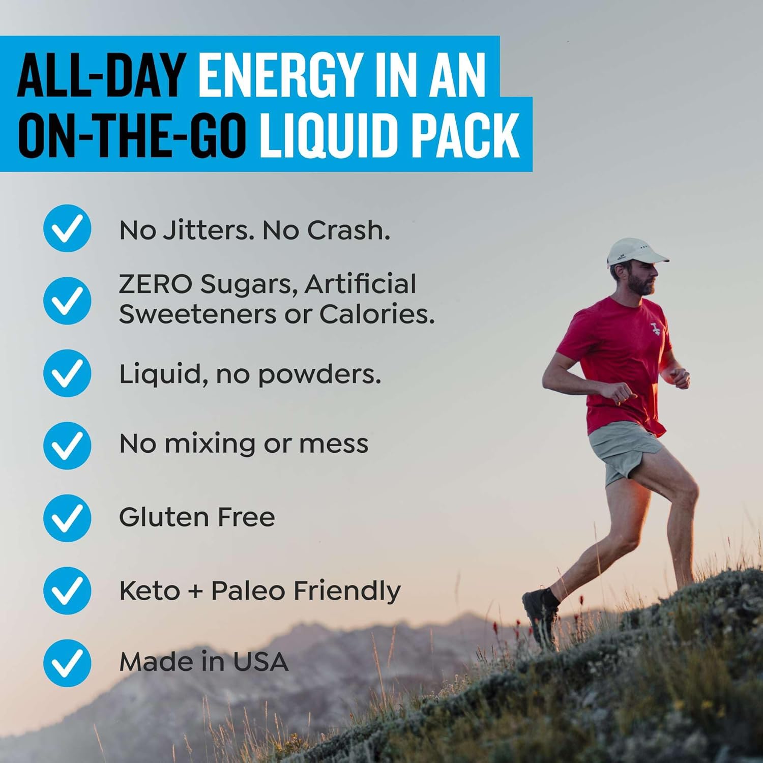 Mark Healey Protekt Zero Sugar Energy Drink Pack - Keto Natural Mix with Liquid Vitamin B and Organic Caffeine Blend - On-the-Go Liquid Packets, Mixed Berry Flavor - Pack of 10 - BoostGo Australia
