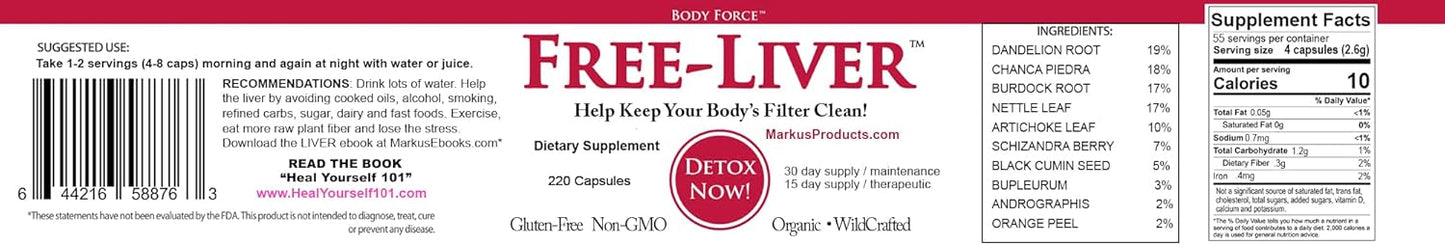 Markus Liver Formula Capsules - Natural Supplement for Liver Health and Detoxification