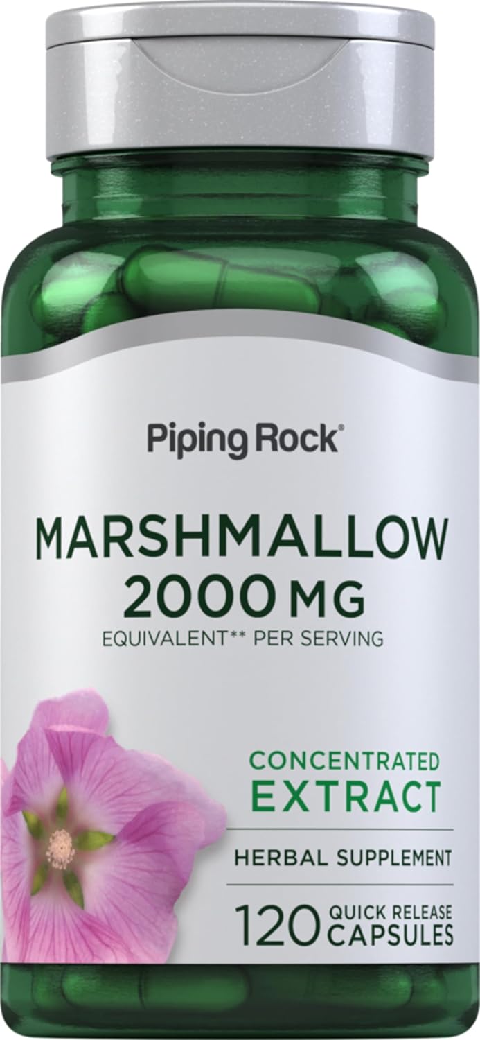 Marshmallow Root Capsules 2000mg - 120 Count Herbal Extract Supplement | Non-GMO & Gluten Free