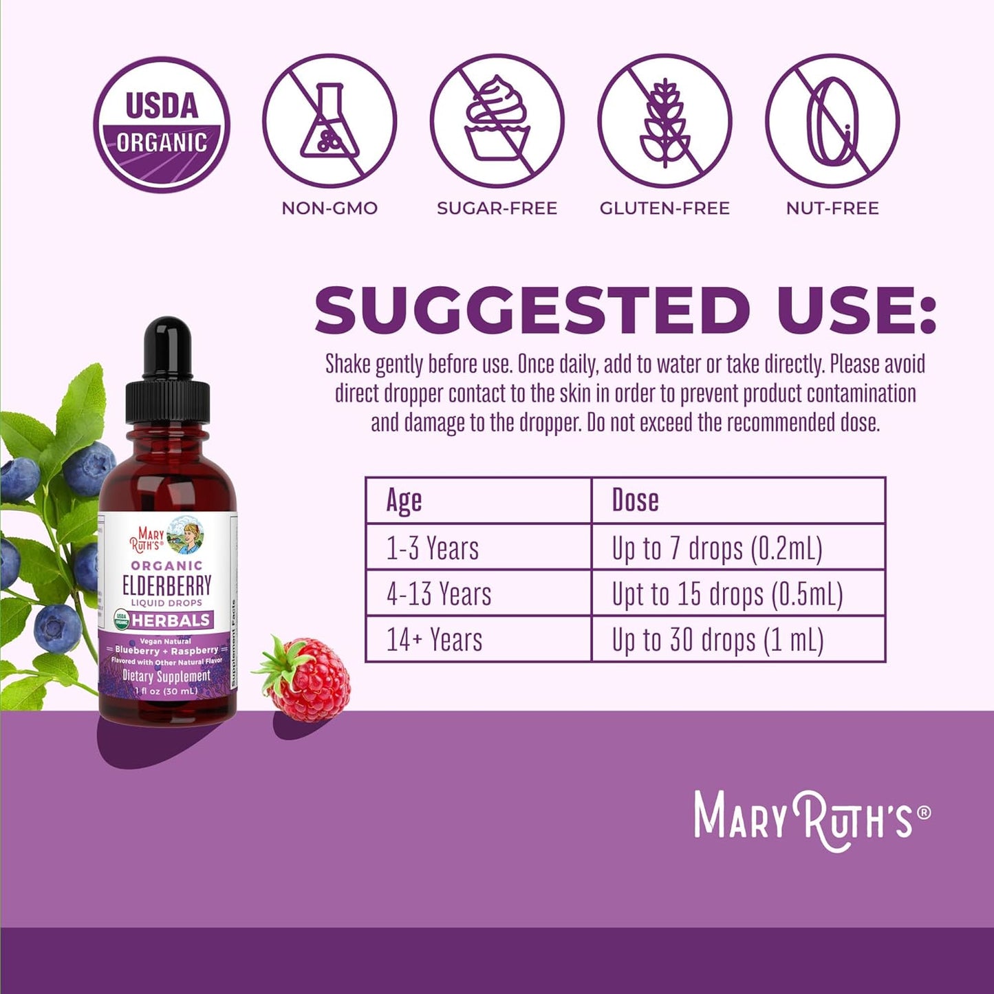 MaryRuth Organics Precision Probiotic & Elderberry Drops Bundle for Women | USDA Organic Vitamins for Gut Health, Immunity, & Wellness | Vegan, Non-GMO, Gluten Free
