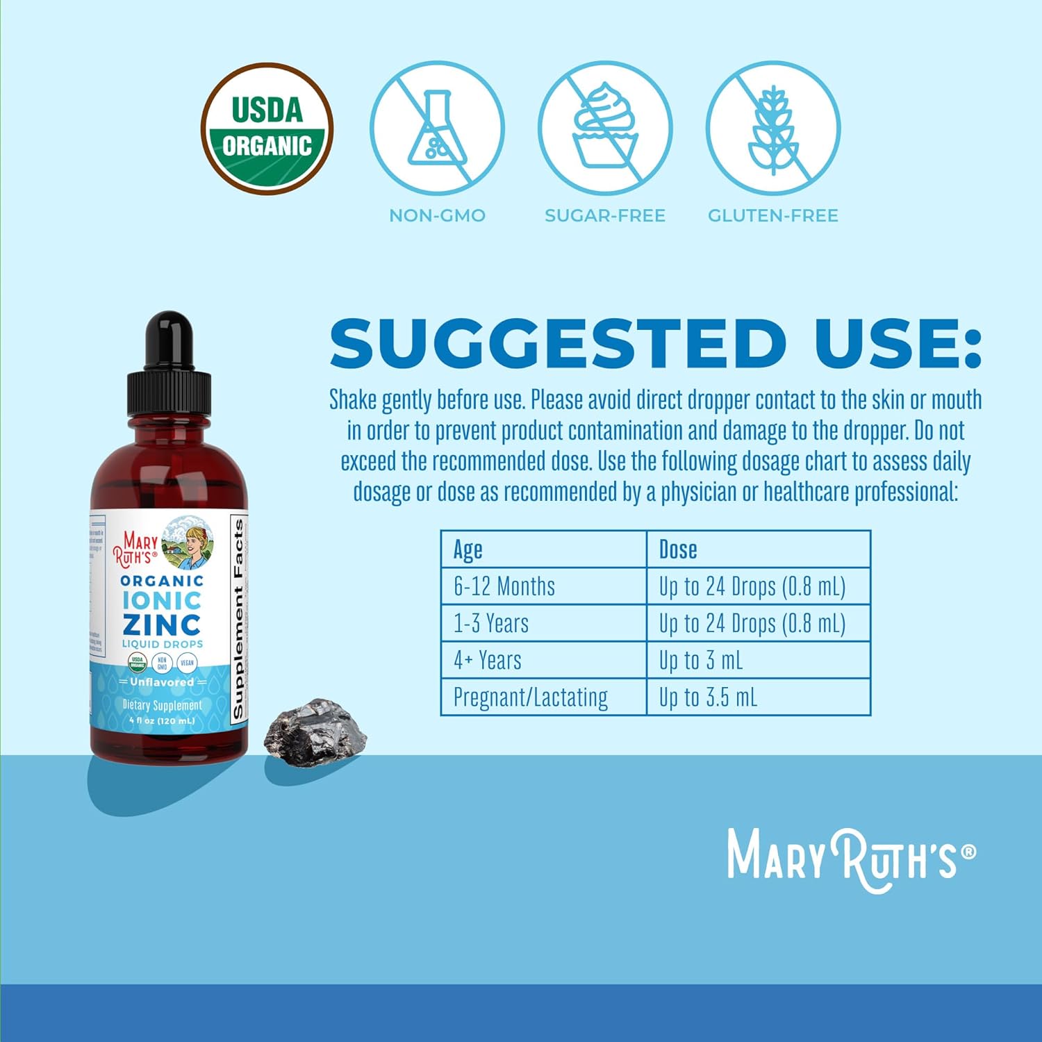 MaryRuth Organics Precision Probiotic & Zinc Drops for Women (Raspberry) | Clean Label Project Verified | Vegan, Non-GMO, Gluten Free | Vitamins for Gut Health & Immune Support