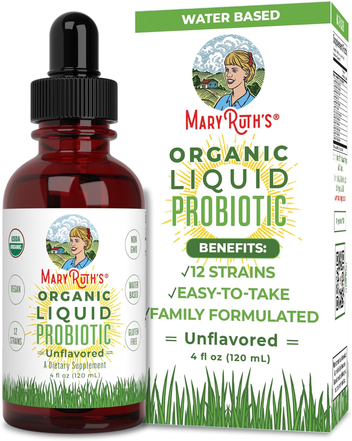 MaryRuth Organics Probiotic & Adrenal Health Bundle - Digestive Support, Stress Relief, Focus Nootropic - Men, Women, Kids - 2 Pack