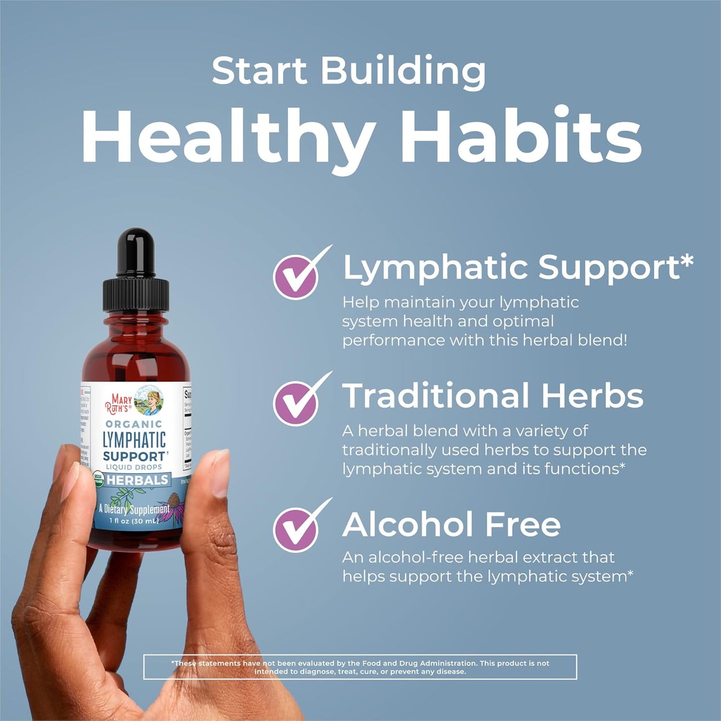 MaryRuth Organics Throat Spray & Lymphatic Cleanse Drops - USDA Organic Vitamins for Throat Relief and Immunity - Vegan, Gluten Free, Non-GMO