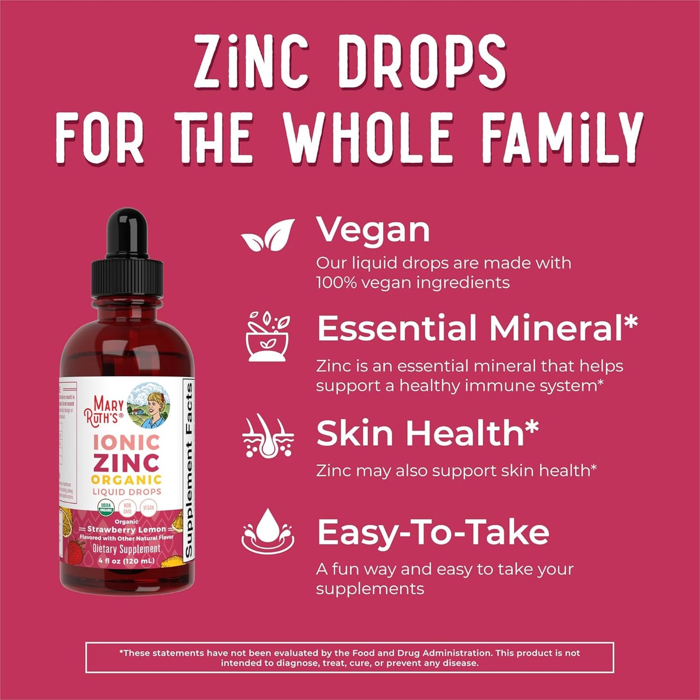 MaryRuth Organics Throat Spray (Vanilla) & Zinc Drops (Strawberry Lemon) Bundle | USDA Organic, Clean Label Project Verified® | Immune Support and Overall Health | Vegan, Non-GMO