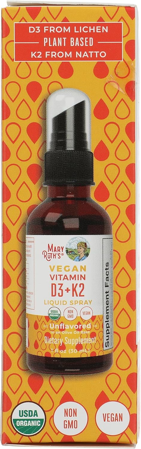 MaryRuth Organics Vitamin D3 Plus K2 Spray - 1 fl oz - Organic Formula by Mary Ruth