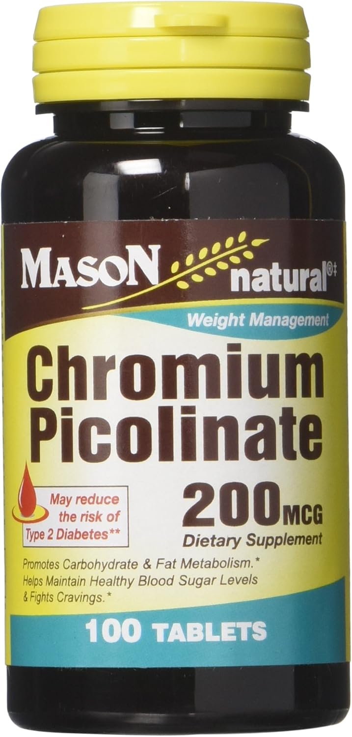 MASON NATURAL Chromium Picolinate Tablets - 60 Count for Blood Sugar Support