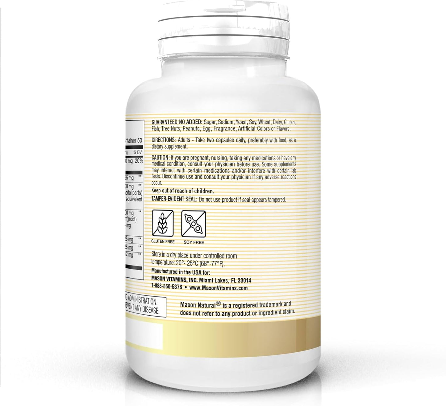 MASON NATURAL Collagen Capsules: Pure Hydrolyzed Supplement for Skin, Hair, Nails & Joints - 100 Count