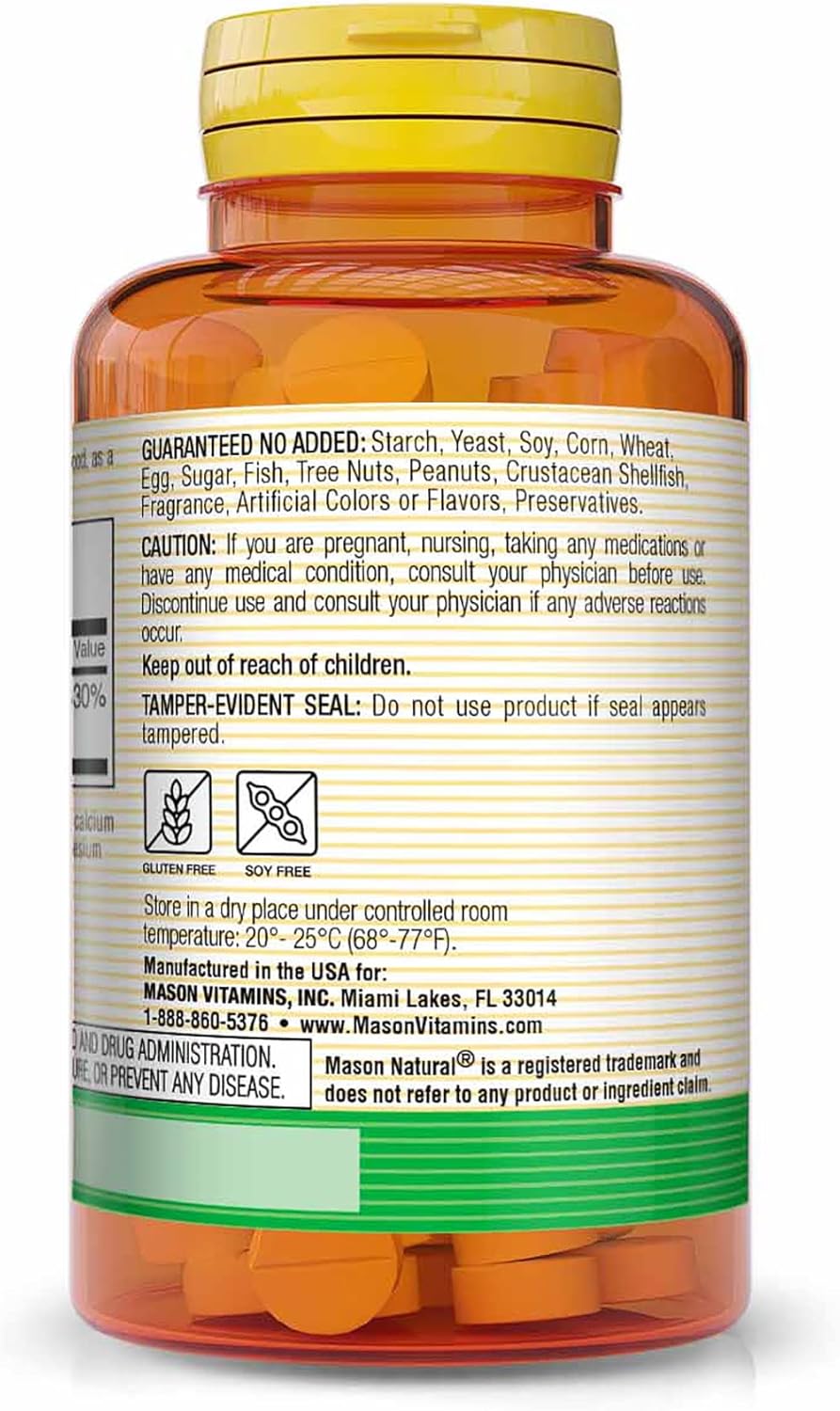 MASON NATURAL Folic Acid 800 mcg Tablets - Supports Nervous System, Women's Health, Mood, Prenatal Care - Pack of 300 Tablets