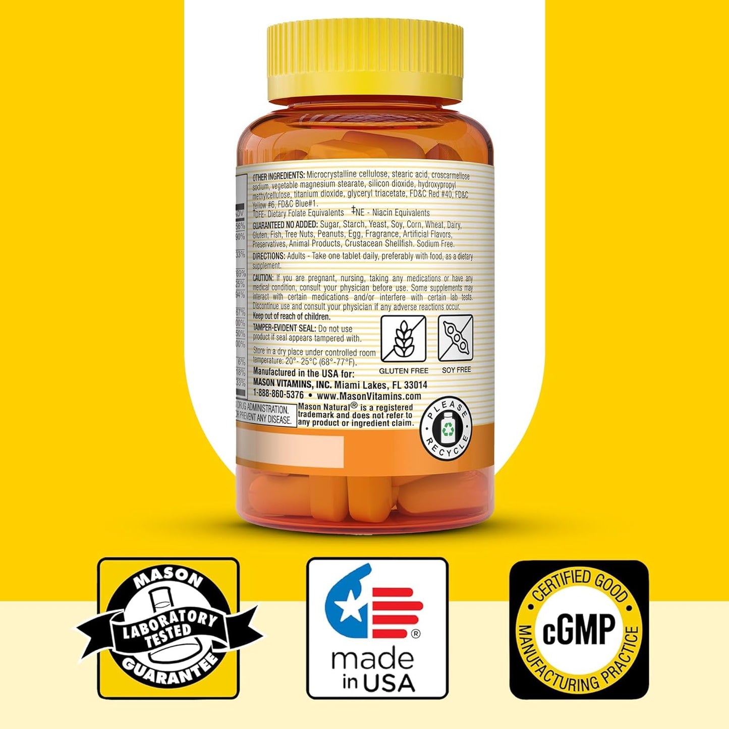 MASON NATURAL Stress B-Complex with Antioxidants, Zinc, Dual Action Formula, Supports Energy and Immune Health, 6 Month Supply - 3 Pack - BoostGo Australia