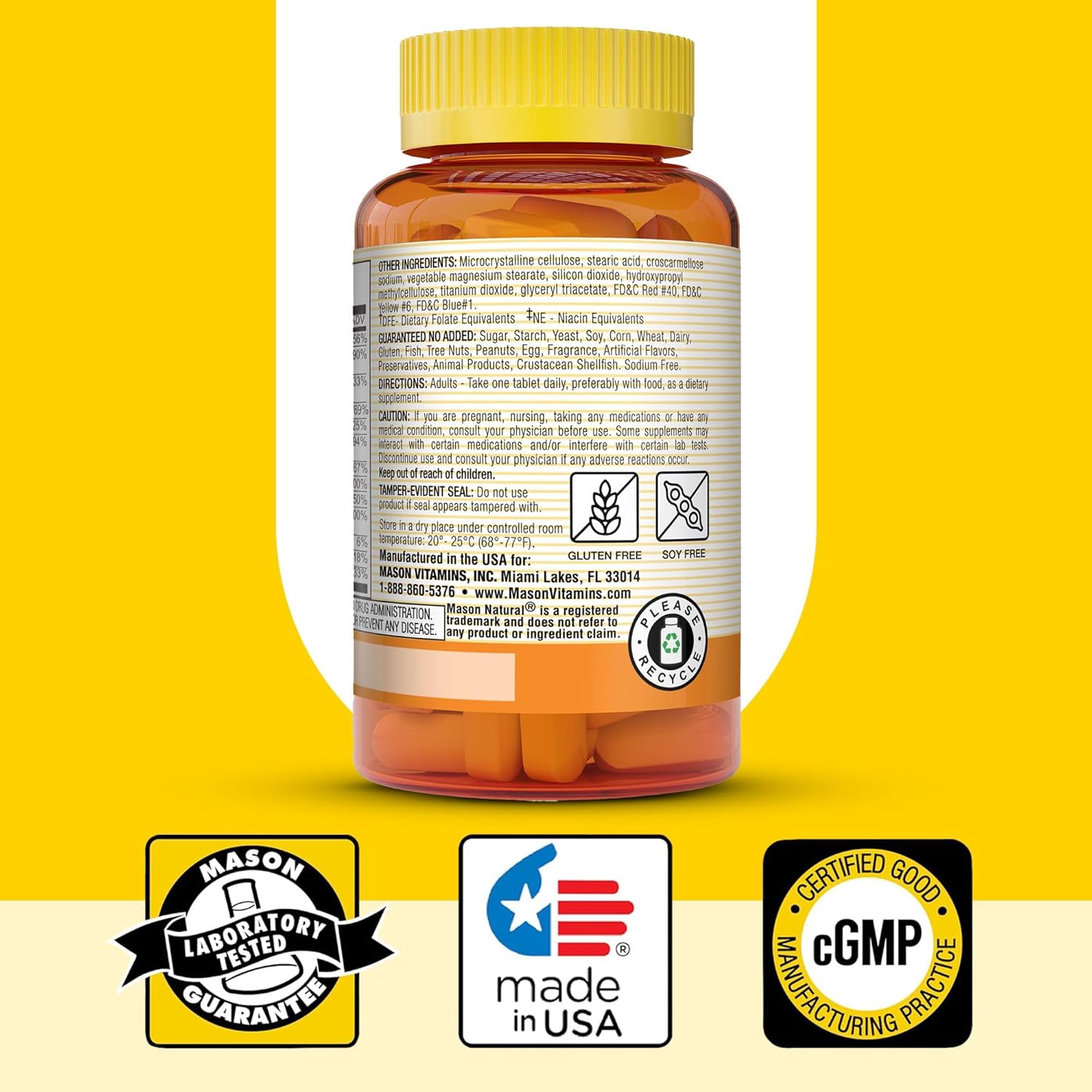 MASON NATURAL Stress B-Complex with Antioxidants, Zinc, Dual Action Formula, Supports Energy and Immune Health, 6 Month Supply - 3 Pack - BoostGo Australia