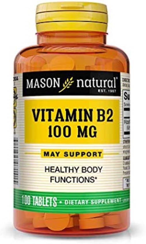 Mason Natural Vitamin B2 100mg Tablets - 100 Count Bottle