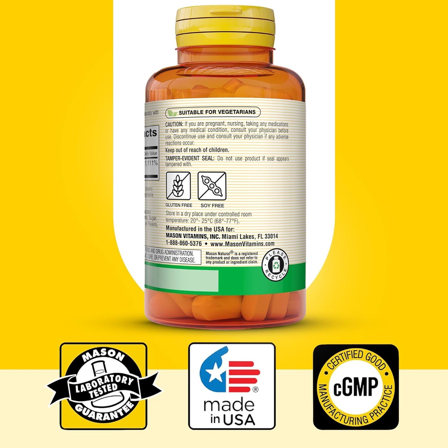 MASON NATURAL Vitamin C 1,000 mg - 300 Day Supply - Immune System Support - Antioxidant - Essential Nutrient - Pack of 3