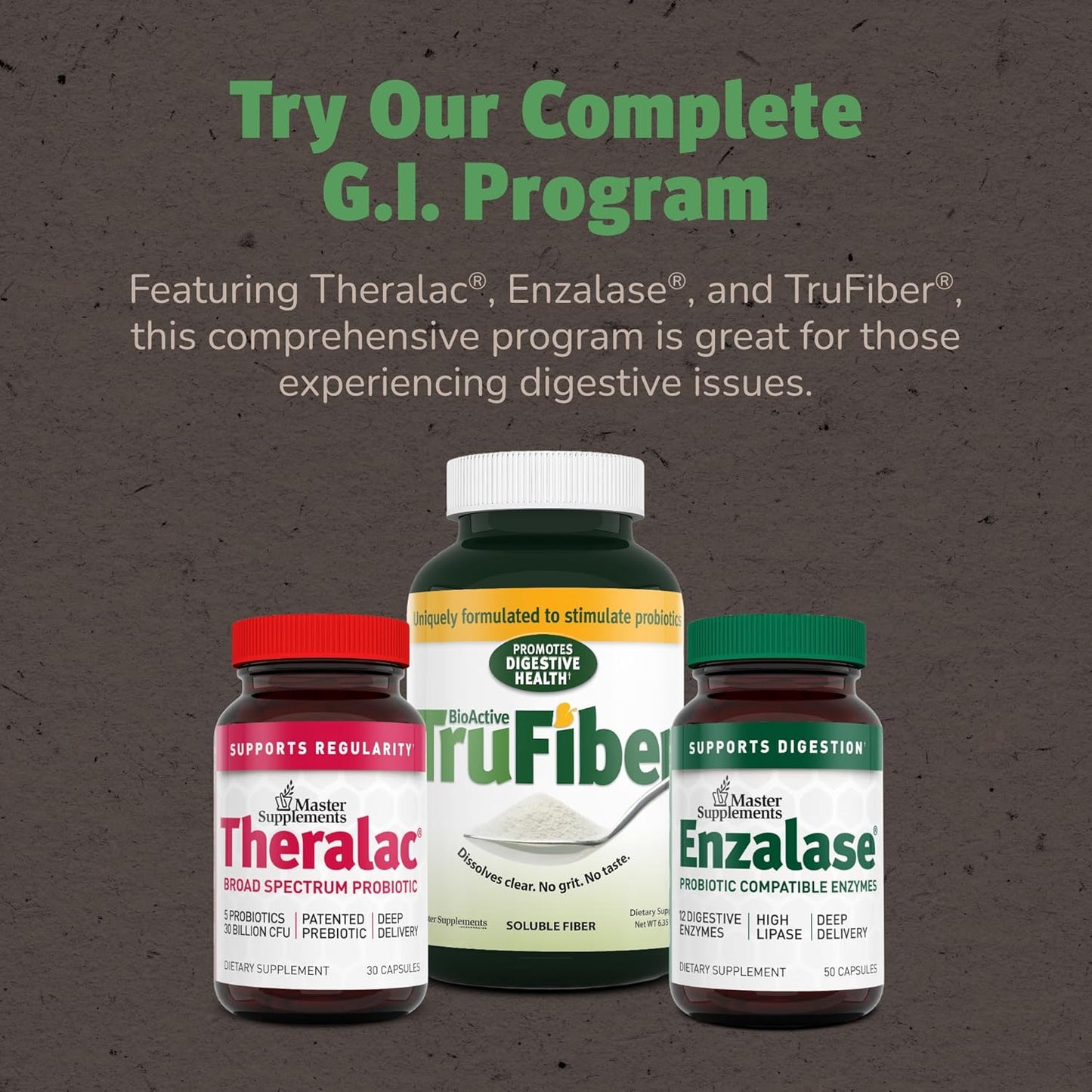 Master Supplements Theralac - 60 Capsules Total - Multi-Strain Probiotic for Gut Health, Gas, and Bloating - Gluten Free - 60 Servings