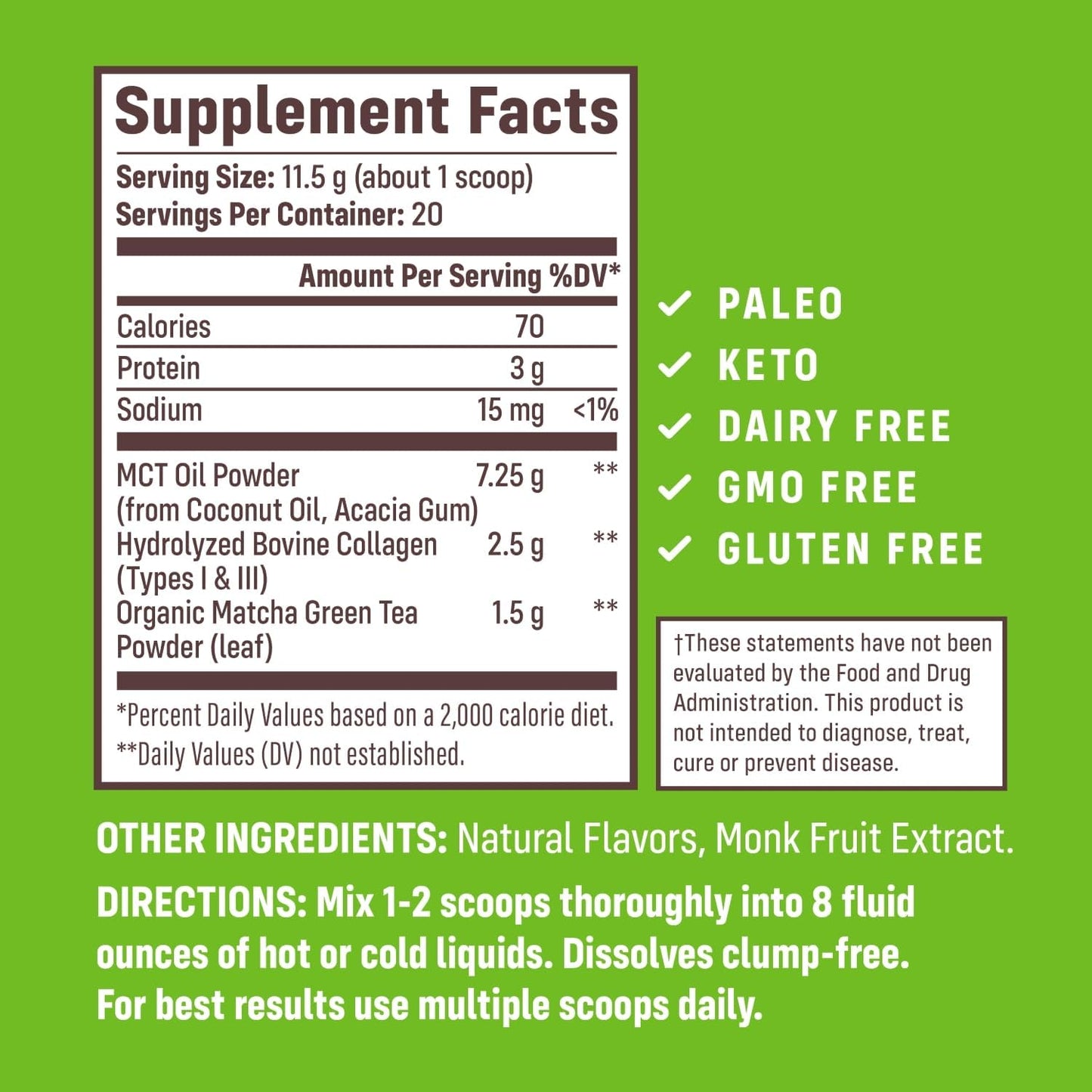 Matcha Collagen Probiotic Blend with NativePath Probiotic Prime - 30 Capsules