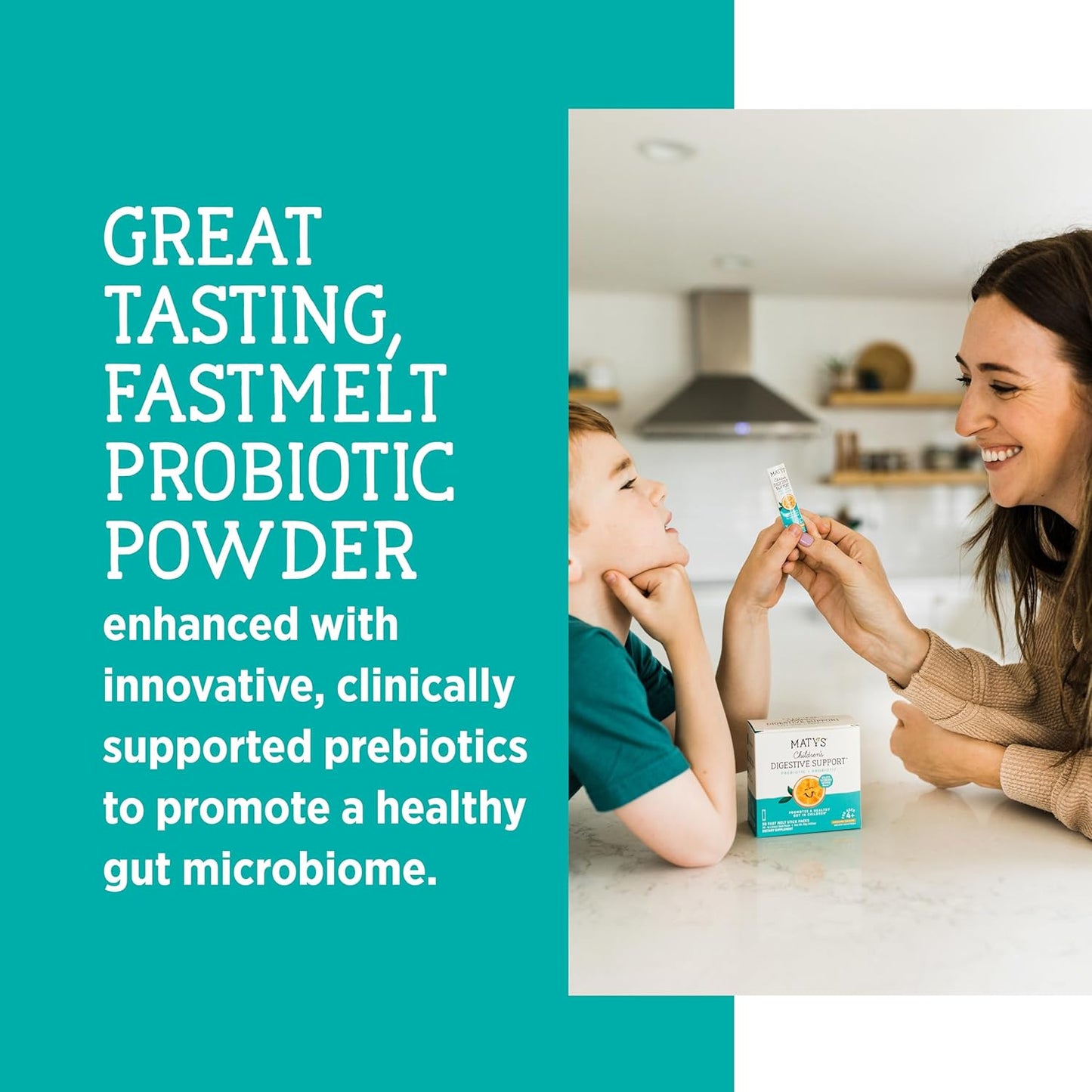 Matys Kids Prebiotic & Probiotic Powder Packs, Awesome Orange Flavor, 30 Single Serve Packets, Ages 4+, Gluten Free - BoostGo Australia