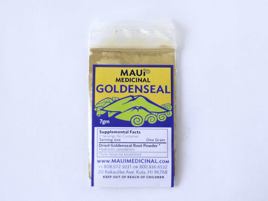 Maui Medicinal Herbs Goldenseal Root Powder 7gm - 1/4 oz | USA Grown & Packaged