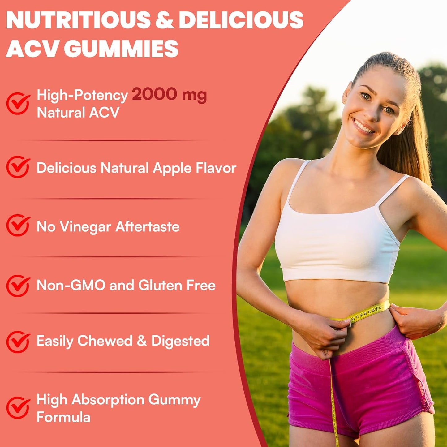 Max Strength 2000mg Mother Apple Cider Vinegar Gummies - Detox & Cleanse, Fast-Acting Keto ACV Gummies with Green Tea, Probiotics B6 - 6 Pack