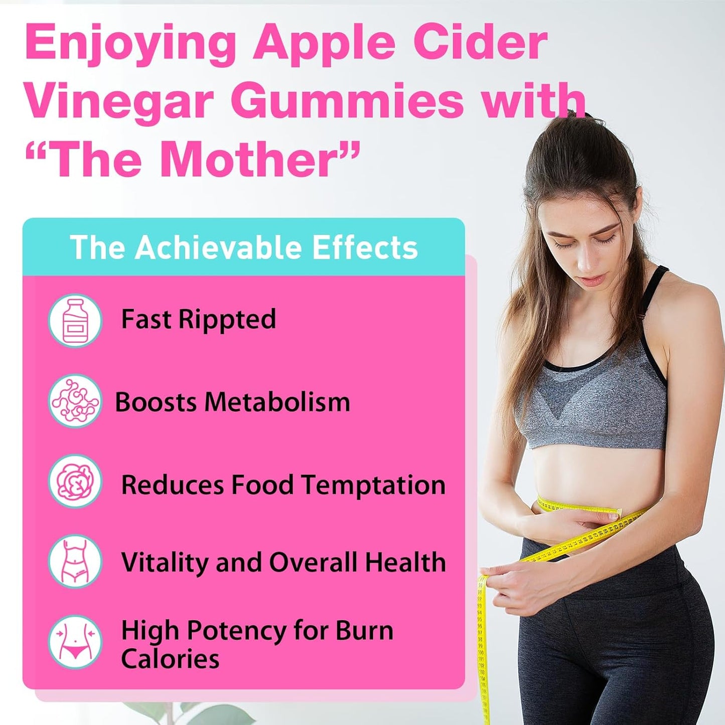 Max Strength Apple Cider Vinegar Gummies with Green Tea, B6, B12 & Probiotics - 2000mg ACV Gummies for Metabolism, Digestion, Detox - 720 Gummies