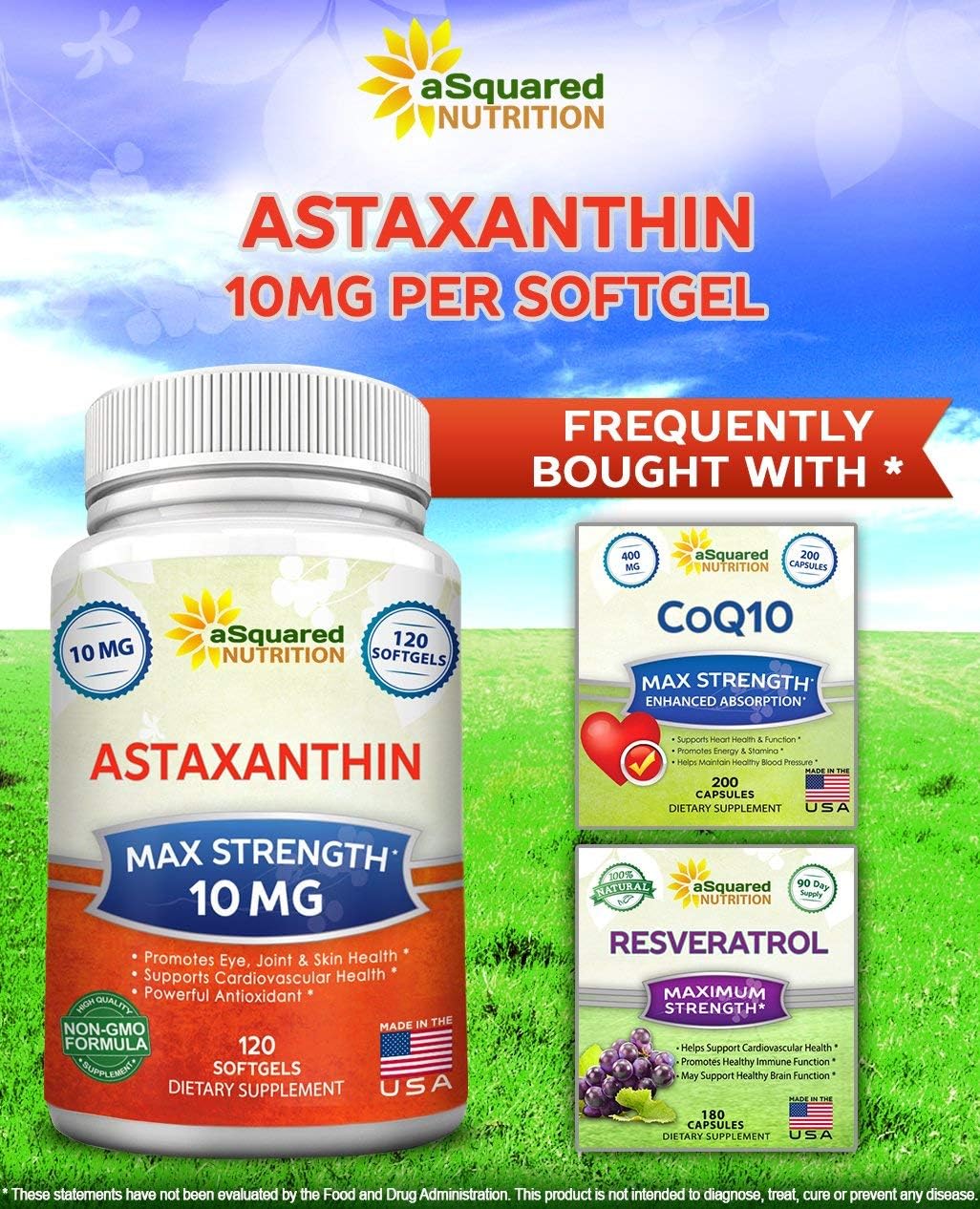 Max Strength Astaxanthin Supplement - 10mg Natural Pills for Pure Energy - 120 Softgels from Haematococcus Pluvialis