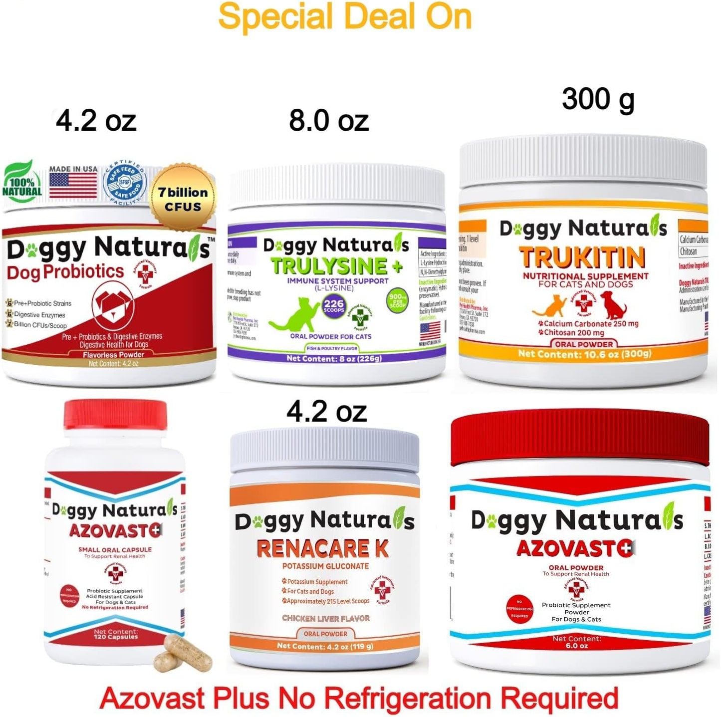 Max-Strength Pet Probiotics for Dogs and Cats - 15 Strains, 6 Billion CFU, USA Made