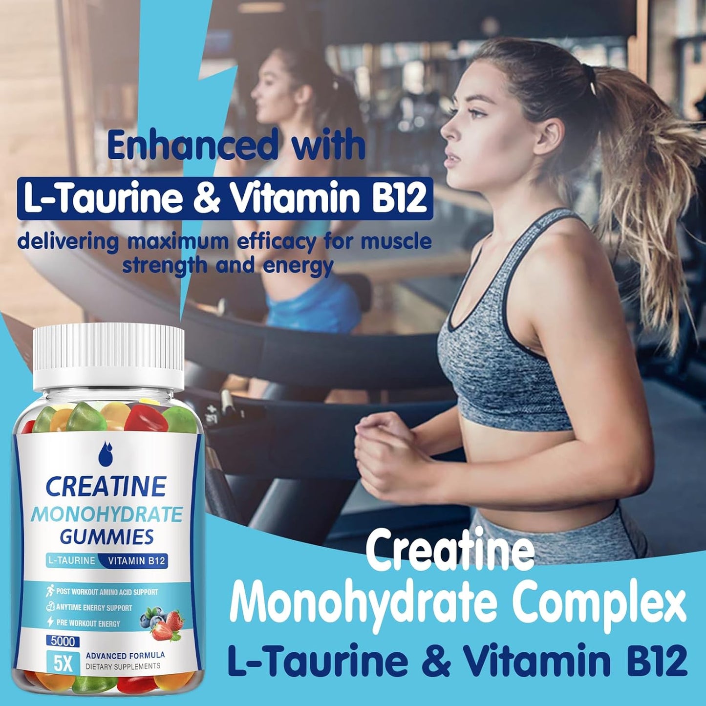 MaxHemp Sugar-Free Vegan Creatine Monohydrate Gummies - 5g per Serving