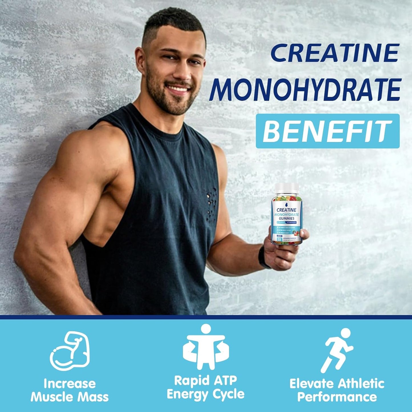 MaxHemp Sugar-Free Vegan Creatine Monohydrate Gummies - 5g per Serving