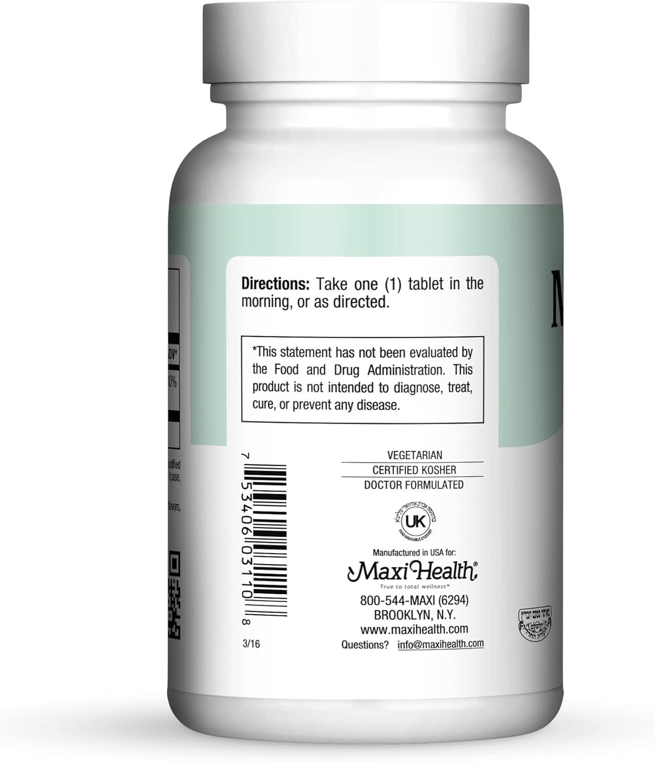 Maxi Health B-6 100 mg Vitamin B6 Tablets for Cardiovascular Health - Kosher (100 Count)