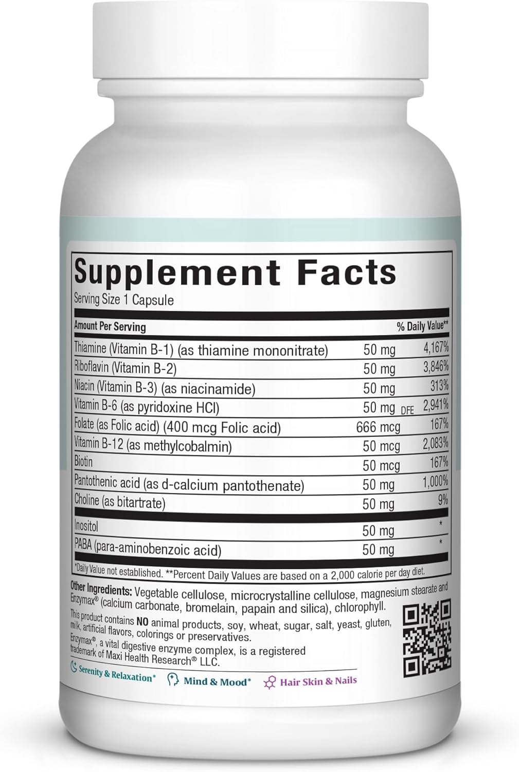 Maxi Health B-Complex Supplement with 50 Essential Vitamins