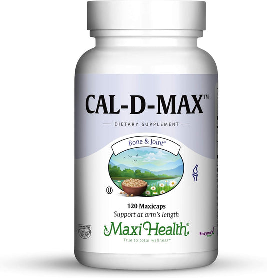 Maxi Health Cal-D-Max Capsules - Calcium Citrate with Vitamin D3 for Bone Support - 120 Count - Kosher Formula - BoostGo Australia