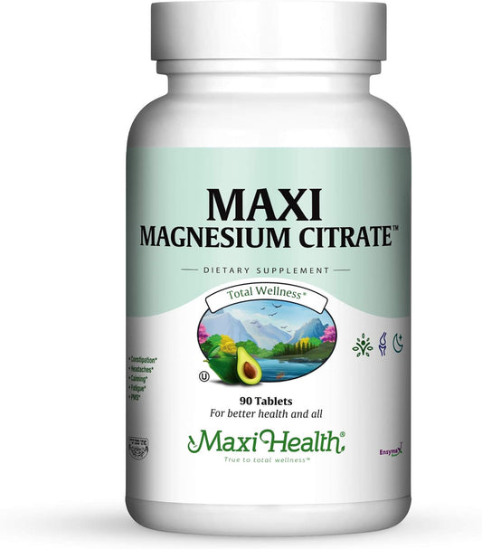Maxi Health Magnesium Citrate Supplement - 90 Count, High-Quality Formula