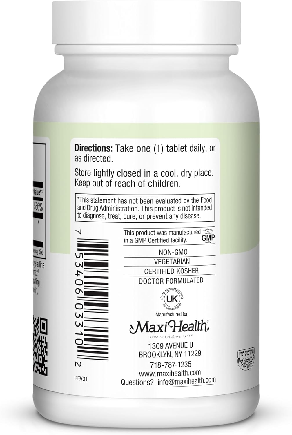 Maxi Health MAX C 500 mg - Vitamin C Tablets with Lemon Bioflavonoids Complex - 100 Count