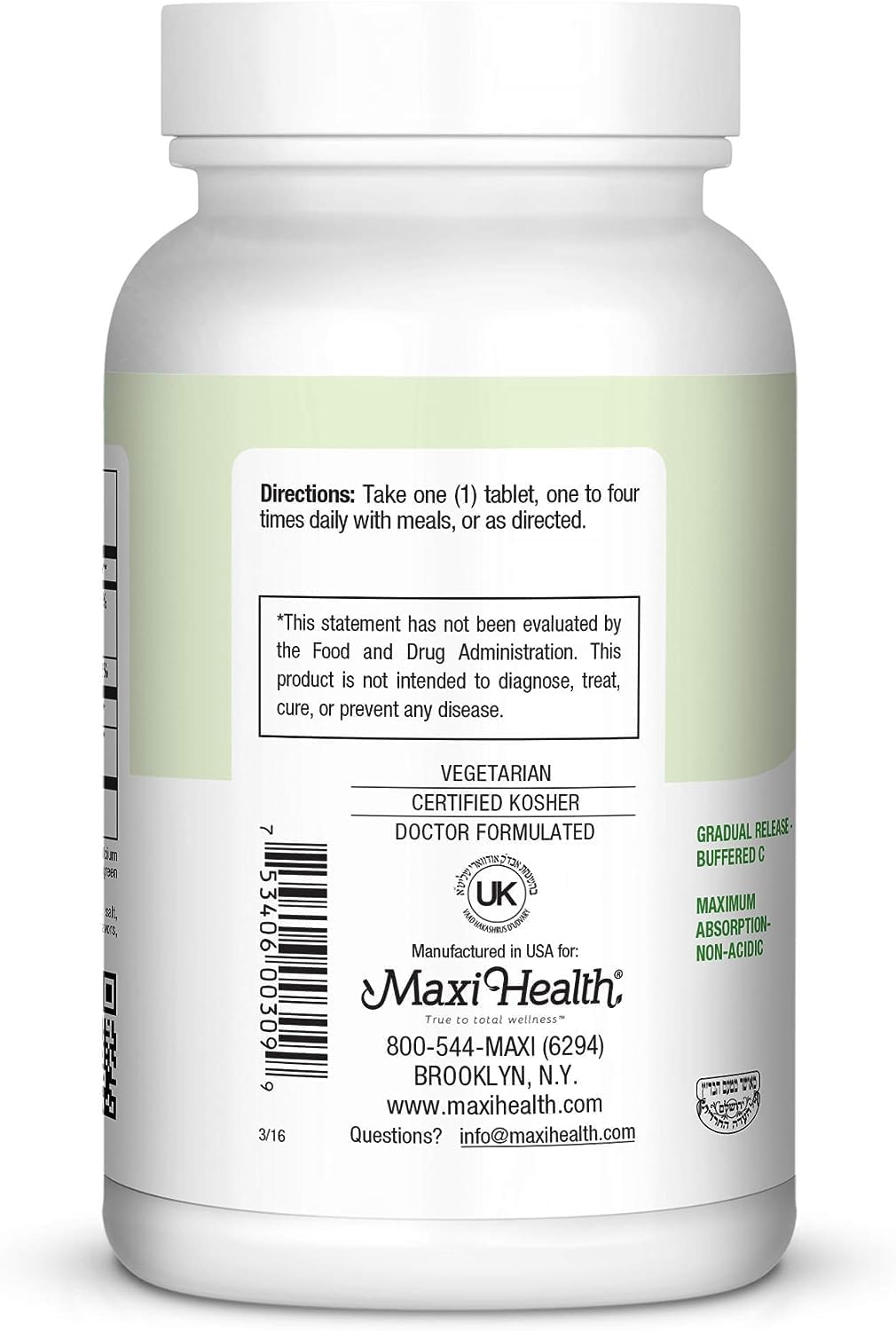 Maxi Health Max C Gram Plus - 90 Capsules for Immune Support and Overall Health Boost