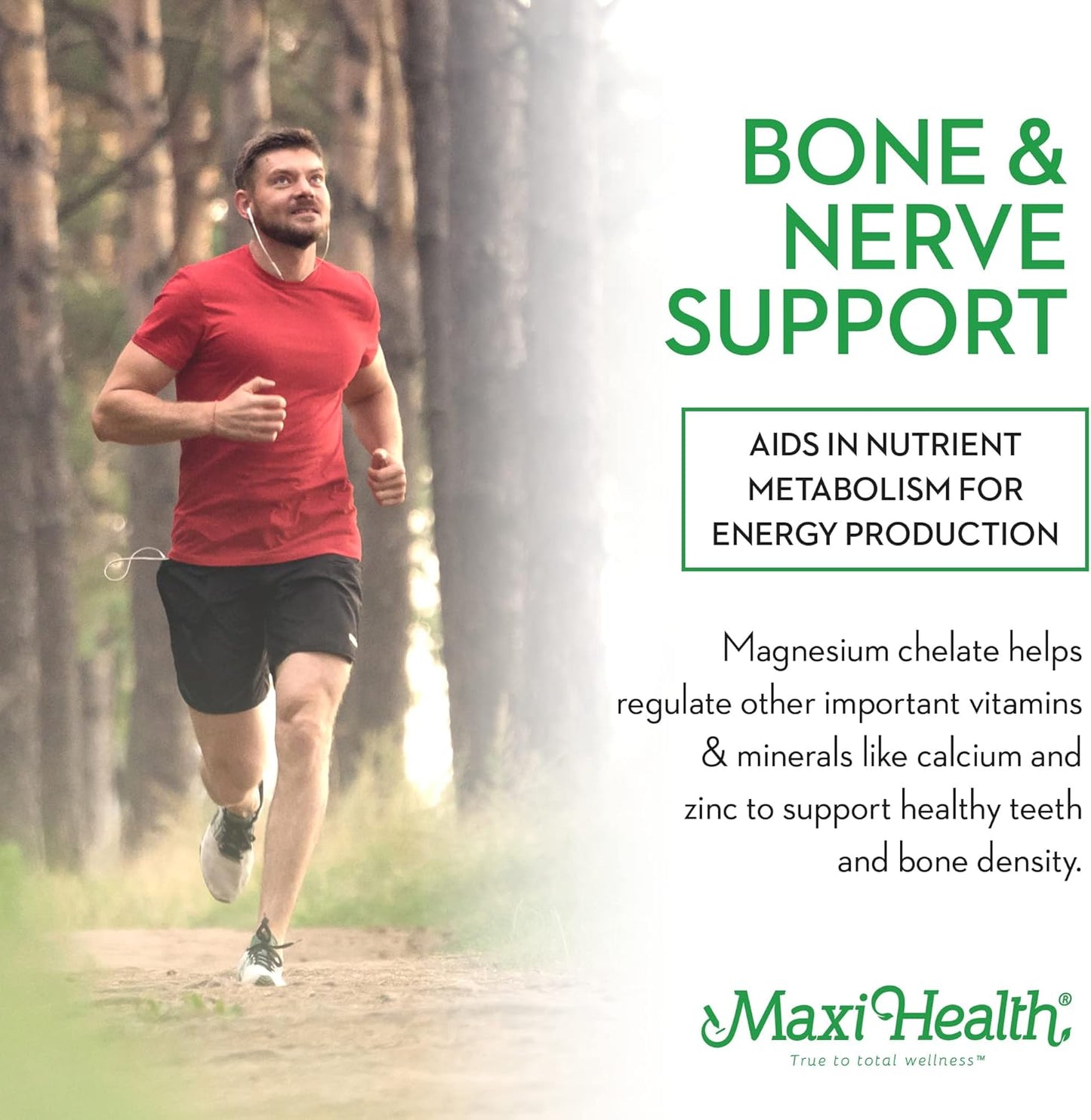 Maxi Health Maxi Kosher Magnesium Capsules for Energy Production and Bone & Nerve Support, 90 Count