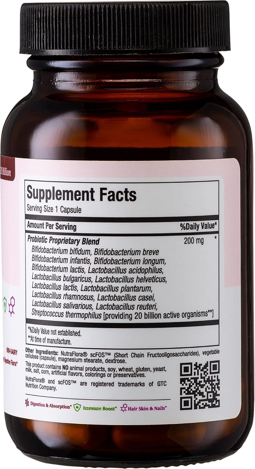 Maxi Health Probiotics: 15 Strains, 20 Billion CFU for Digestive Health - Daily Support for Men and Women - Lactobacillus Rhamnosus - 30 Capsules