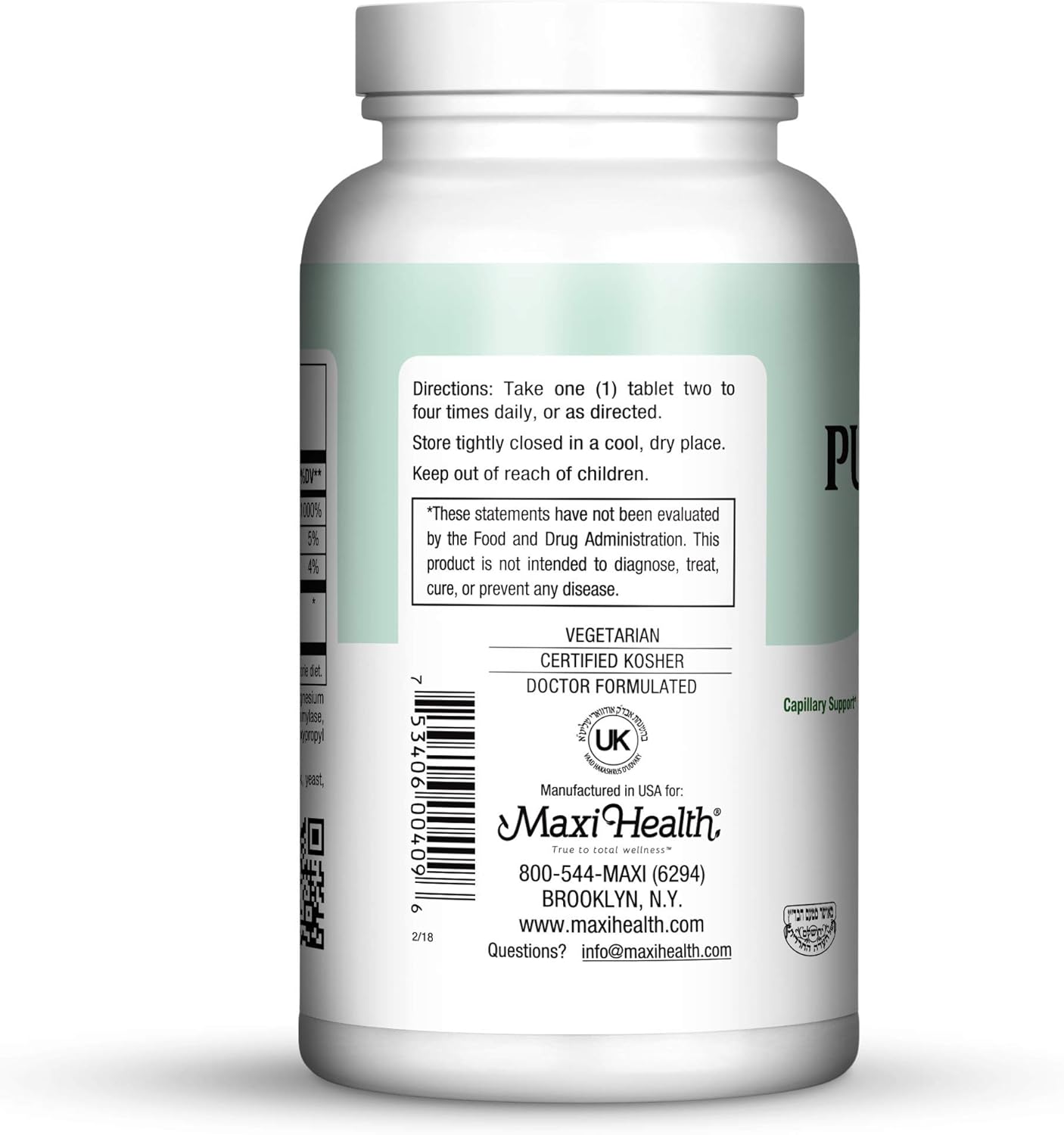 Maxi Health Pure-C-Bio 600 Tablets with Bioflavonoids for Immune & Capillary Support - 90 Count - Kosher Formula